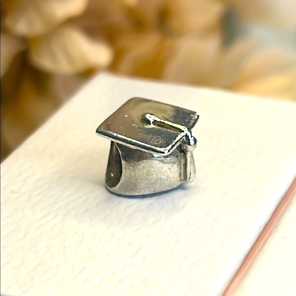 Pandora Compatible 925 Sterling Silver Graduation Cap Charm